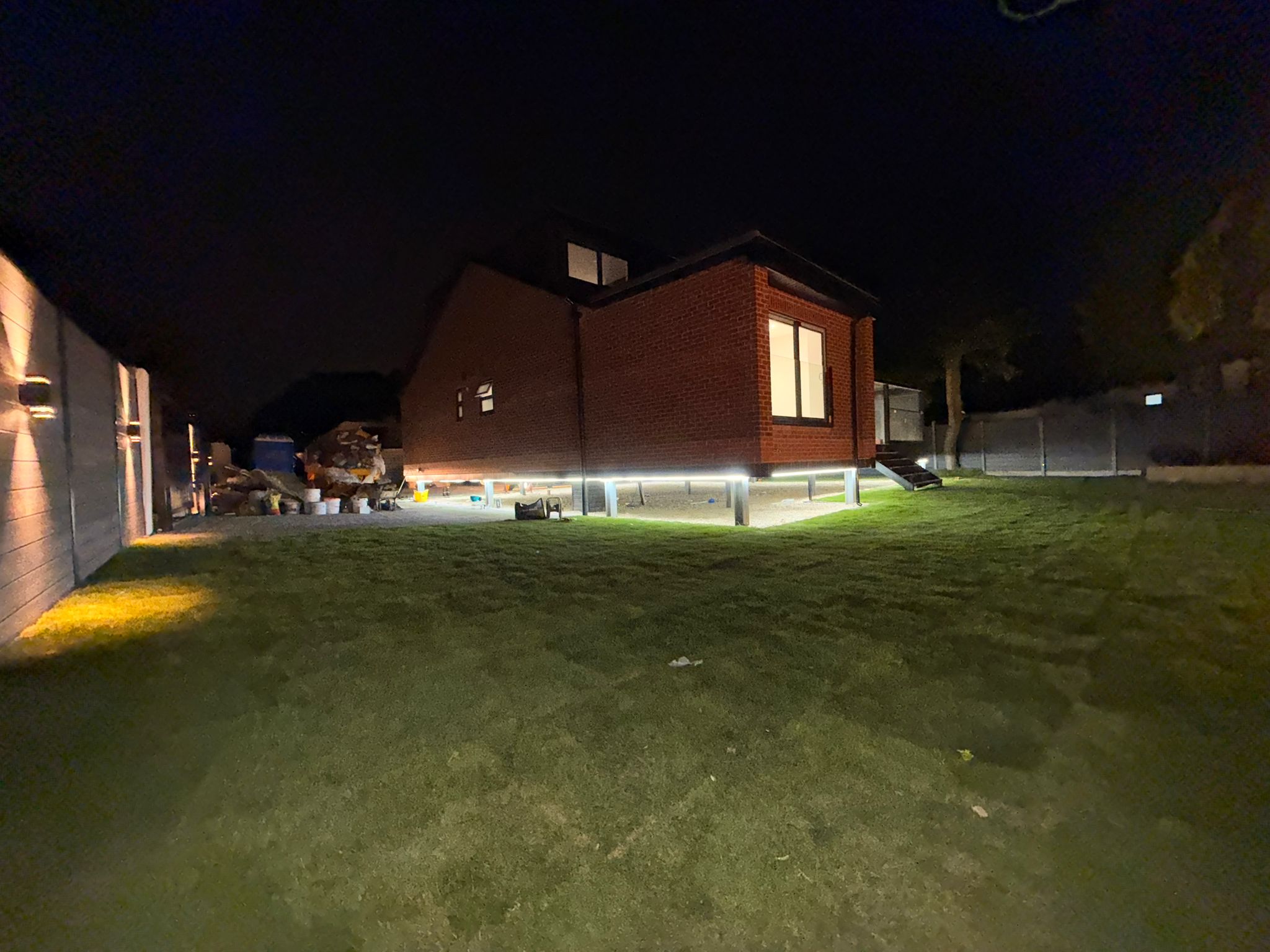 New build at night